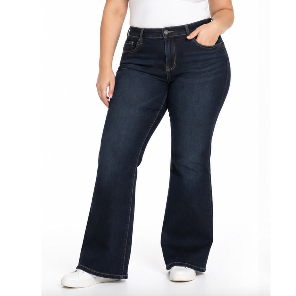 Torrid Feel the Fit Blue Jeans High Rise Dark Wash Straight Leg Jeans Size 00
